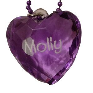 Molly Purple Heart ball chain Necklace Valentine Personalized  Jewelry
